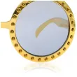 dodatek do stroju na sylwestra nowy rok okulary imprezowe happy new year zlote z krysztalkami