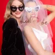 dodatek do stroju na wieczor panienski welon bride to be bialy rose gold 63 cm