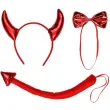 dodatki do stroju na halloween zestaw diabla rogi ogon muszka diablica demon sukkub cosplay
