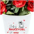 doniczka dobry nauczyciel uczy najlepszy inspiruje bialy 10 cm