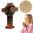 drewniana figurka z modlitwa jezus chrystus korona cierniowa dekoracja na wielkanoc 15 x 10 cm