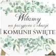 drewniana tablica powitalna komunia swieta eukaliptus beauty dekoracja sali powitanie gosci 3