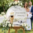 drewniana tablica powitalna komunia swieta kielich z biblia dekoracja sali powitanie gosci 39