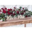 drewniany napis mr mrs bialy partydeco 1 kpl