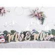 drewniany napis mr mrs bialy partydeco 1 kpl