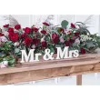 drewniany napis mr mrs bialy partydeco 3szt