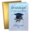 duza personalizowana kartka gratulacje z okazji zadnia matury galaxy biret konfetti