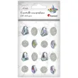 dzety samoprzylepne kamyki z brokatem srebrny titanum 16 szt