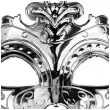 elegancka srebrna maska wenecka z cekinami dodatek do stroju na karnawal 17 x 9 cm