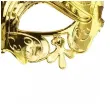 elegancka zlota maska wenecka z cekinami dodatek do stroju na karnawal 17 x 9 cm
