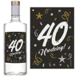 etykieta na butelke 40 urodziny glamour birthday czarny 85x120 mm 5 szt