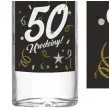 etykieta na butelke 50 urodziny glamour birthday czarny 85x120 mm 5 szt