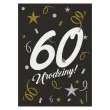 etykieta na butelke 60 urodziny czarny 85x120 mm 5 szt