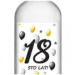 etykieta na butelke urodziny 18 white 85x120 mm 5 szt