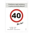 etykieta na butelke urodziny 40 znak 85x120 mm 5 szt
