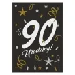 etykieta na butelke urodziny 90 black 85x120 mm 5 szt