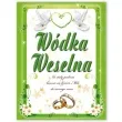 etykiety na butelke wodka weselna zielona dekoracjepolska 25szt