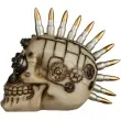 figurka czaszka steampunk z irokezem puckator 20 x 18 cm