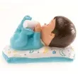 figurka na tort chrzest chlopiec z butelka dekora 10x6 cm