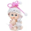 figurka na tort dziewczynka z kroliczkiem 6 cm