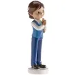 figurka na tort komunia chlopiec z samolotem dekora 13 cm