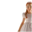 figurka na tort komunia dziewczynka w bialej sukni dekora 15 cm