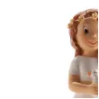figurka na tort komunia dziewczynka z golebiem dekora 16 cm