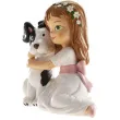 figurka na tort komunia dziewczynka z pieskiem dekora 16 cm