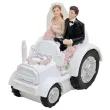 figurka na tort para mloda w bialym traktorze 12 cm