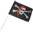 flaga piracka czaszka czarno czerwona 20 x 14 cm
