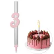 fontanna tortowa 3 urodziny cyfra rozowy jasny 18 cm