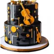 fontanna tortowa nuty muzyka czarny 18 cm