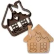 foremka boze narodzenie domek z piernika z okienkami i sercem 76x73 mm brazowy