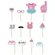 fotogadzet patyczki baby shower its a girl rozowy niebieski jix 12 szt