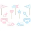 fotogadzet patyczki gender reveal team girl or boy rozowo blekitny partydeco 11 szt