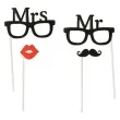 fotogadzet patyczki okulary mr mrs 4 szt