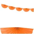 girlanda bibulowa rozety pomaranczowa partydeco 300 cm