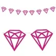 girlanda diamenty fuksja partydeco 100 cm
