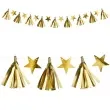 girlanda gwiazdki i fredzle zlota partydeco 130 cm