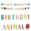 girlanda papierowa happy birthday i party animal zoo folat 150 cm
