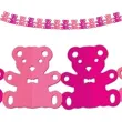 girlanda papierowa misie rozowa 360 cm