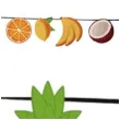 girlanda papierowa owoce tropikalne mix guirca 300 cm