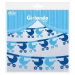 girlanda papierowa wozki niebieska 360 cm