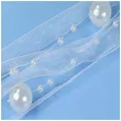 girlanda z perelkami i wstazka biala 120 cm 1 szt
