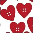 guziki kreatywne serca czerwone titanum 12 szt
