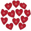 guziki kreatywne serca czerwone titanum 12 szt