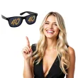 imprezowe okulary na czterdziestke czarne ze zlota liczba 40