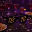 imprezowe okulary na osiemnastke czarne ze zlota liczba 18