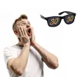 imprezowe okulary na trzydziestke czarne ze zlota liczba 30