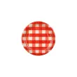 jednorazowe naczynia na grilla talerzyki papierowe bbq w krate czerwono kremowe 26 cm 6 szt